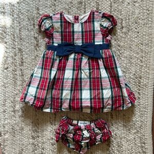 Sammy + Nat holiday part dress and bloomers; size 6-12